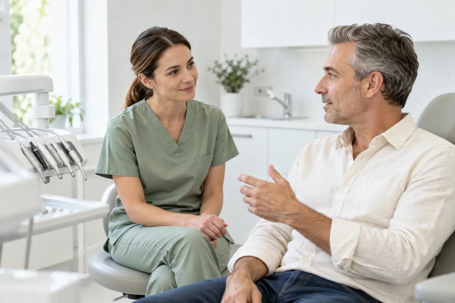 Illustrative consultation before an oral tissue examination