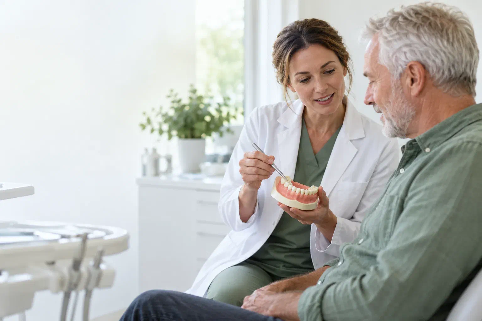 Illustrative routine consultation about changes to an older filling