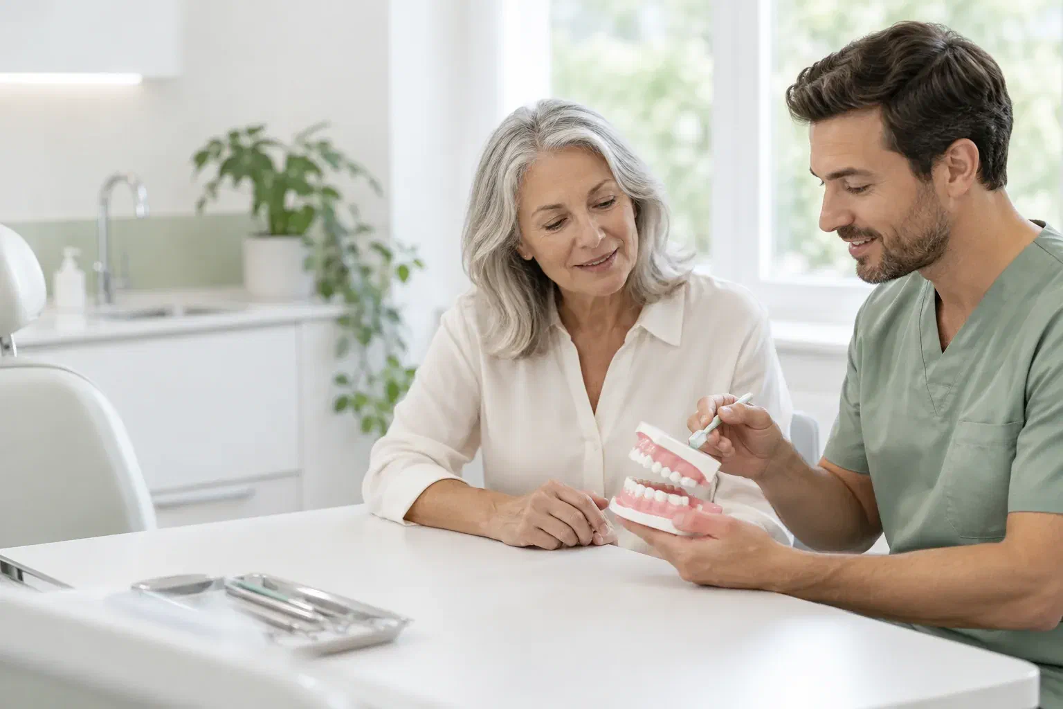 Illustrative conversation about caring for exposed root surfaces