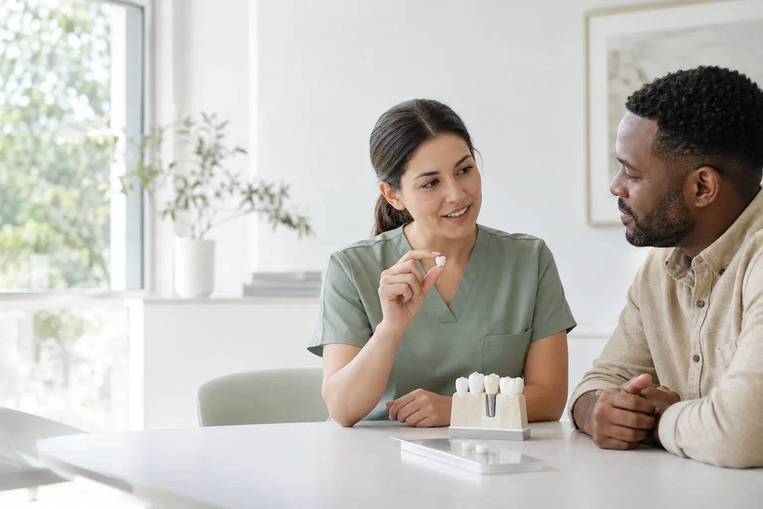 Illustrative consultation about crown options and appointment planning
