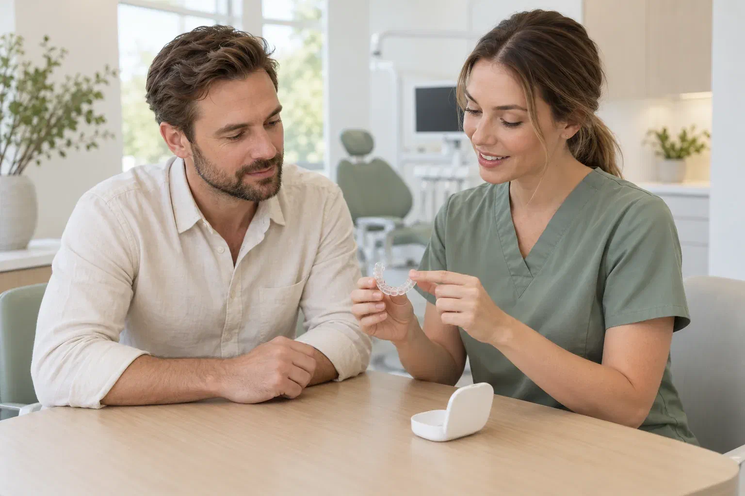 Illustrative explanation of how to handle a custom oral sleep appliance