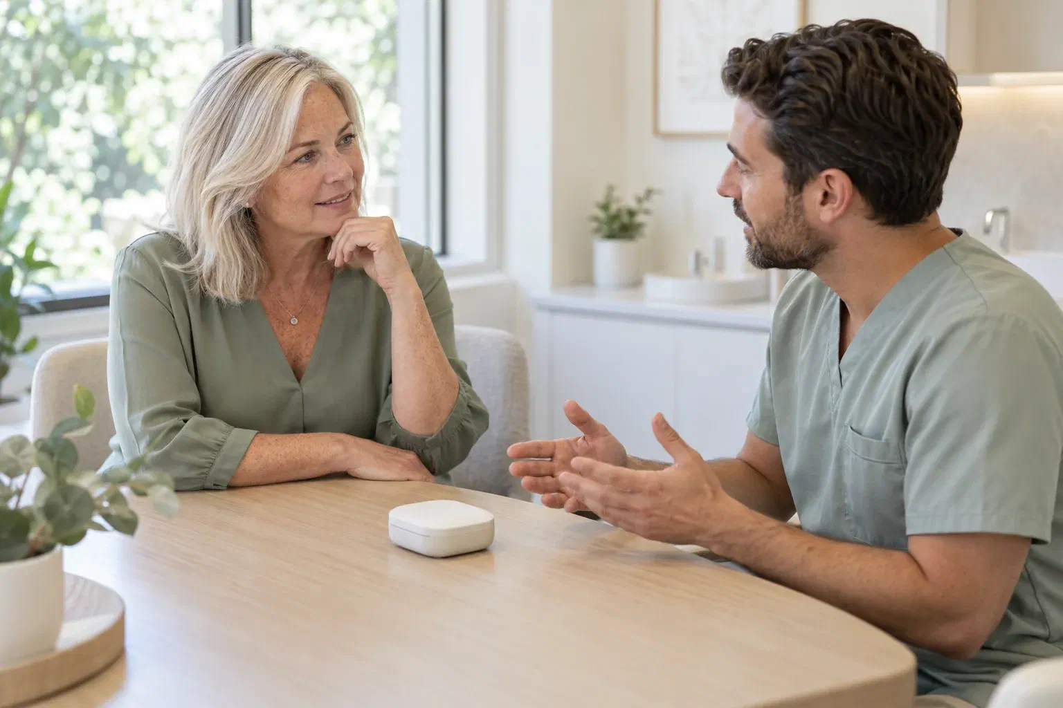 Illustrative consultation about replacing a custom oral sleep appliance