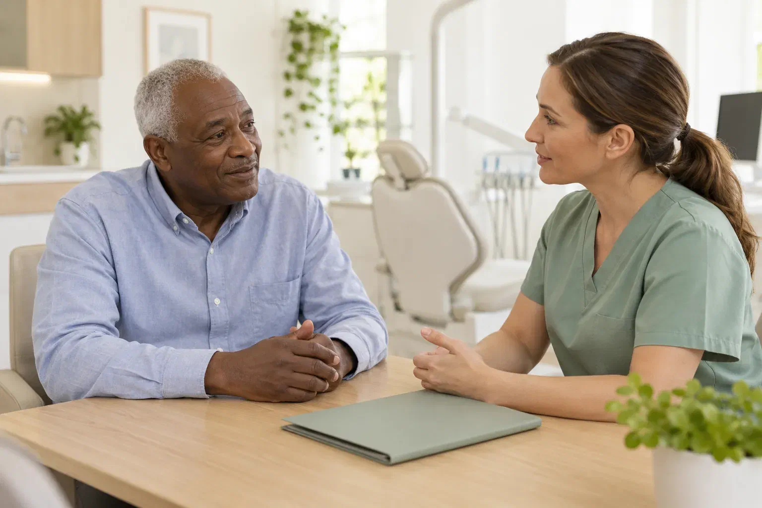 Illustrative consultation about jaw-joint movement and discomfort